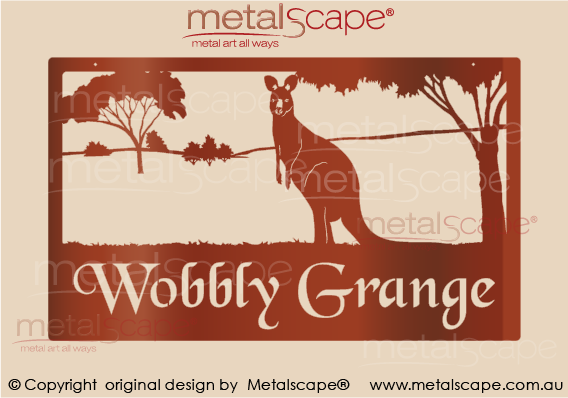Metalscape - Farm Property Signs-Large Property Sign - Wallaby and Trees