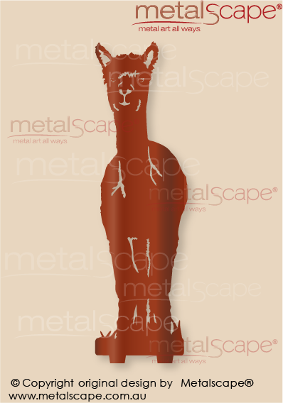 Countryscape - Metalscape - Metal Art - Farm-Alpaca Huacaya Front on