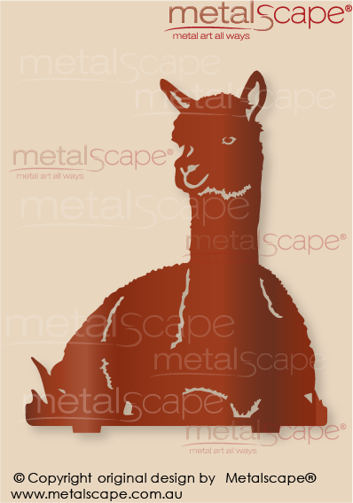 Countryscape - Metalscape - Metal Art - Farm-Alpaca Huacaya Sitting