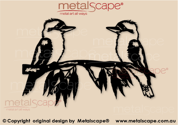 Metalscape - Gardenscape - Metal Garden Art-2 Kookaburras on Branch Decorative plaque