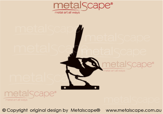 Metalscape - Metal Garden Art - Gardenscape -Wrens 5 with Mounting Holes - Black