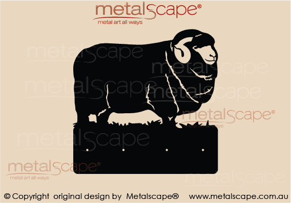 Countryscape - Metalscape - Metal Art - Farm-Merino Ram - Plaque \ Coat Rack
