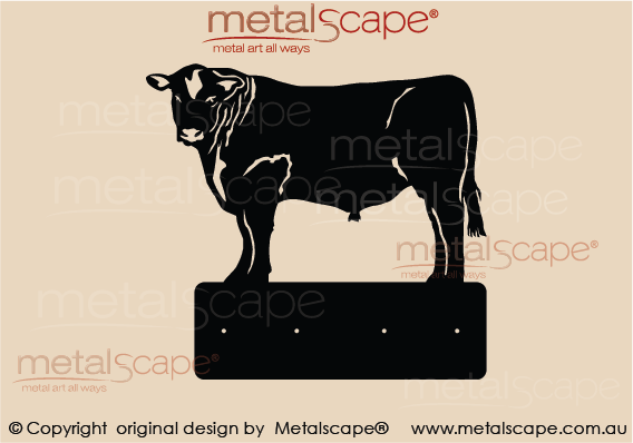 Countryscape - Metalscape - Metal Art - Farm-Angus -  Plaque \ Coat Rack