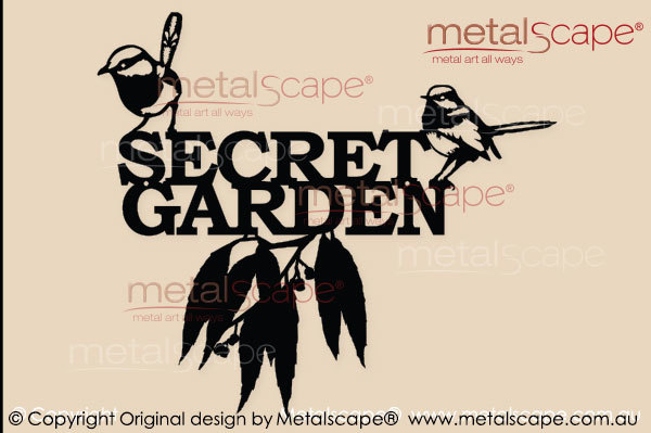 Metalscape - Metal Garden Art - Gardenscape -Wrens and Gum Leaves - Secret Garden