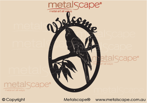 Metalscape - Metal Garden Art - Gardenscape -Rosella - Welcome Oval Frame