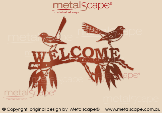 Metalscape - Metal Garden Art - Gardenscape -Branch and Wagtails - Welcome Sign