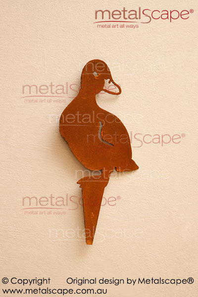 Metalscape - Metal Garden Art - Gardenscape -Duckling head turned on spike