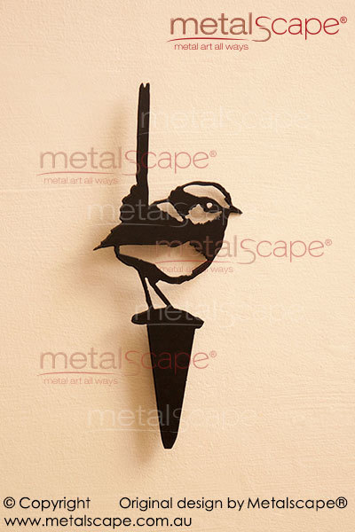 Metalscape - Metal Garden Art - Gardenscape -Wren 3 (Tail up)  on Spike