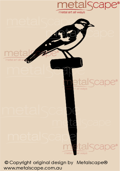 Metalscape - Metal Garden Art - Gardenscape -Pee Wee  on spade handle