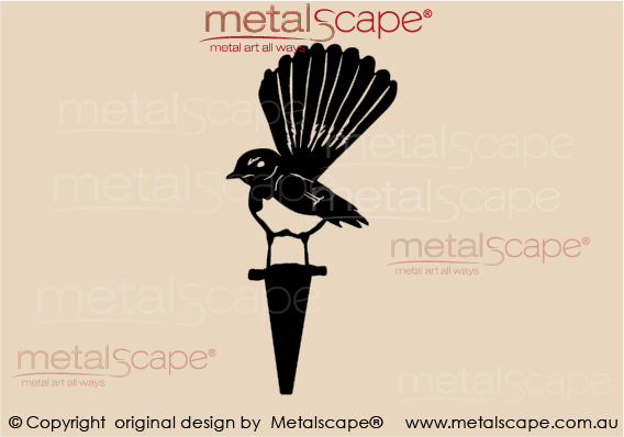 Metalscape - Metal Garden Art - Gardenscape -Fantail \ Wagtail on Spike