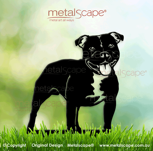 Metalscape - Metal Garden Art - Gardenscape -Staffy (Staffordshire bull terrier) on spikes