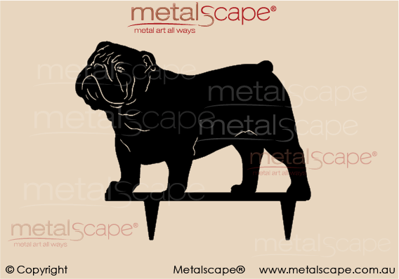 Metalscape - Metal Garden Art - Gardenscape -Bulldog image - Life Size