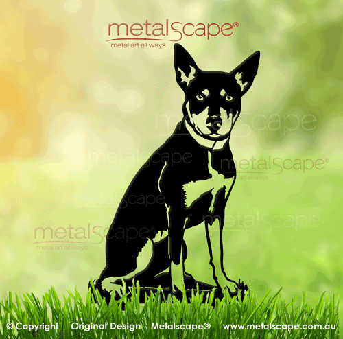 Metalscape - Metal Garden Art - Gardenscape -Working Kelpie Sitting - Medium