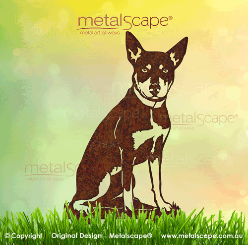Metalscape - Metal Garden Art - Gardenscape -Working Kelpie Sitting - Life Size