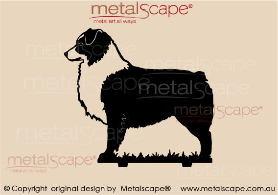 Metalscape - Metal Garden Art - Gardenscape -Australian Shepherd - Medium with Spikes