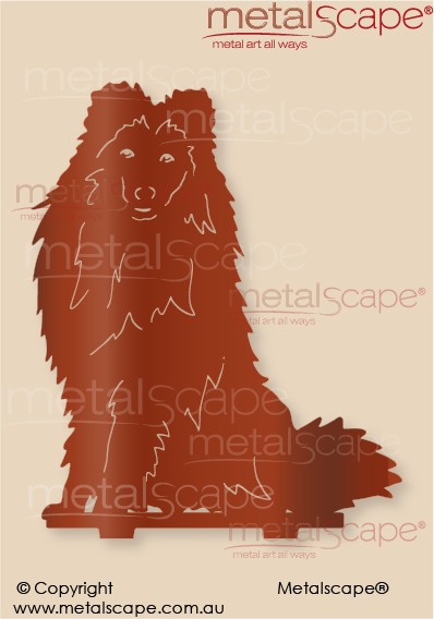 Metalscape - Metal Garden Art - Gardenscape -Shetland Sheep Dog Medium size on spikes