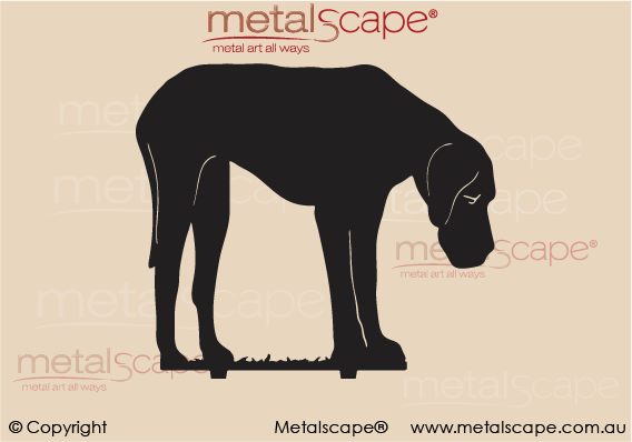 Metalscape - Metal Garden Art - Gardenscape -Great Dane on spike - Life Size