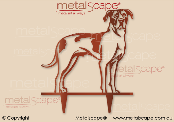Metalscape - Metal Garden Art - Gardenscape -American Staffordshire Bull Terrier Sitting