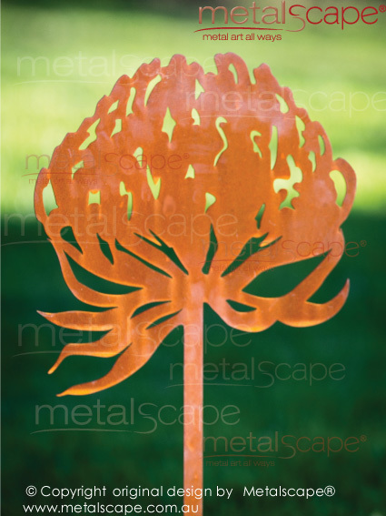 Metalscape - Metal Garden Art - Gardenscape -Waratah on spike - Large