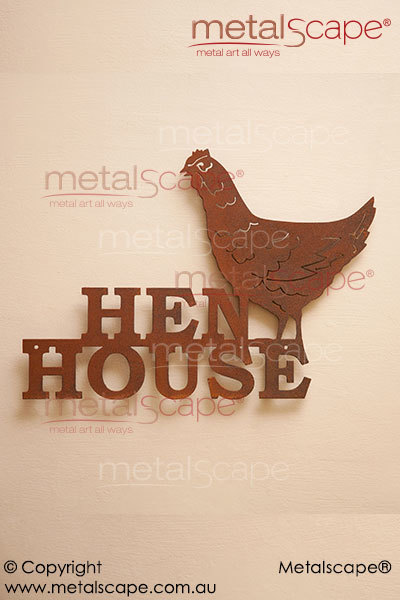 Metalscape - Metal Garden Art - Gardenscape -Hen House Sign