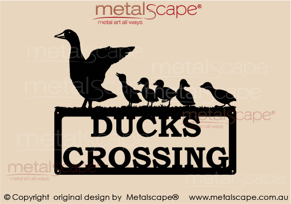 Ducks Crossing Sign - Countryscape - Metalscape - Metal Art - Farm