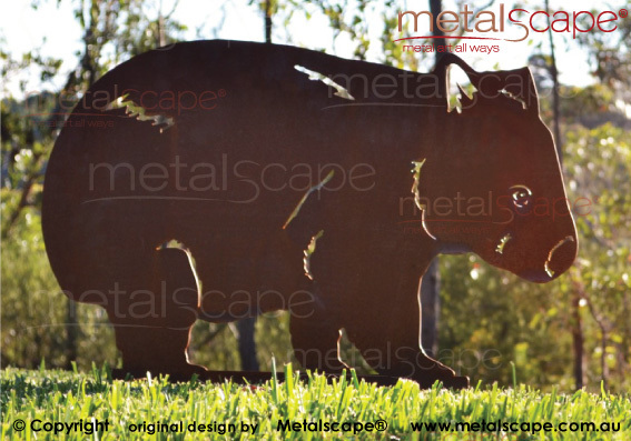 Metalscape - Metal Garden Art - Gardenscape -Wombat Standing on spikes - Life size