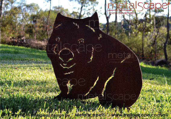 Metalscape - Metal Garden Art - Gardenscape -Wombat Baby (Joey)  Sitting - Life size