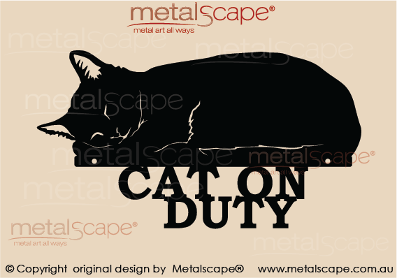 Metalscape - Metal Garden Art - Gardenscape -Sleeping Cat on Duty