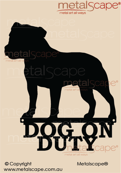 Metalscape - Metal Garden Art - Gardenscape -Dog on Duty Staffordshire Bull Terrier Silhouette
