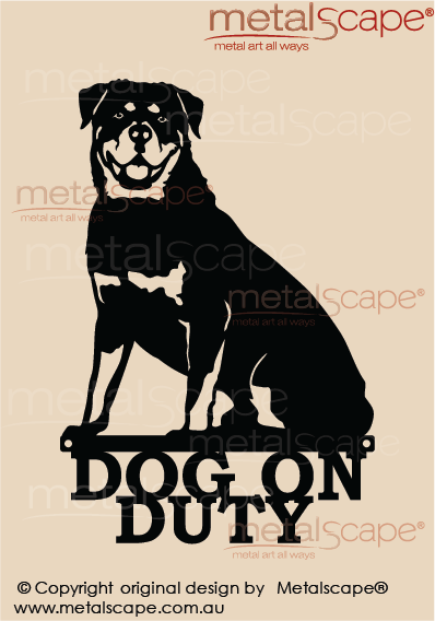 Metalscape - Metal Garden Art - Gardenscape -Dog on Duty Rottweiler