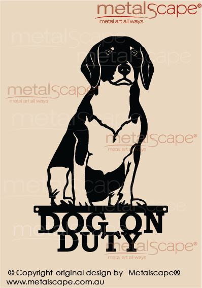 Metalscape - Metal Garden Art - Gardenscape -Dog on Duty Beagle Sitting