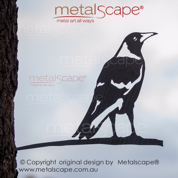 Metalscape - Metal Garden Art - Gardenscape -Magpie 4 on tree mount spike