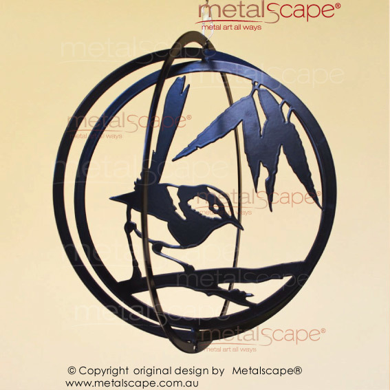 Metalscape - Metal Garden Art - Gardenscape -Windcatcher Wren 5 Sphere - Rust