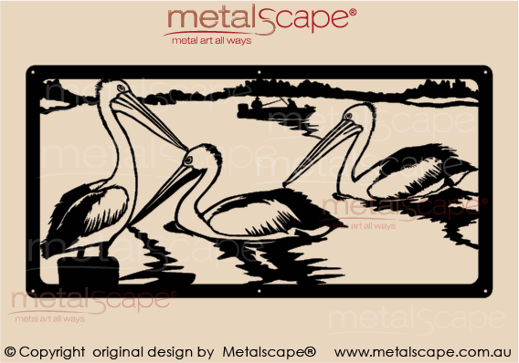 Metalscape - Metal Garden Art - Gardenscape -Pelican Water Scene