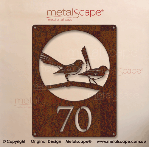 Metalscape - House Number Signs-House Number Plaque - Wagtails