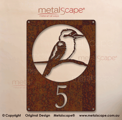 Metalscape - House Number Signs-House Number Plaque - Kookaburra