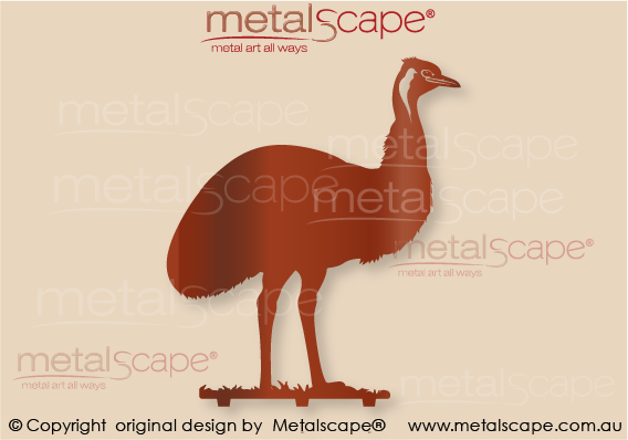 Countryscape - Metalscape - Metal Art - Farm-Emu on spikes - Large Size