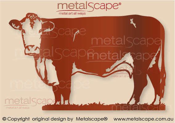 Countryscape - Metalscape - Metal Art - Farm-Hereford Cow - Large Size