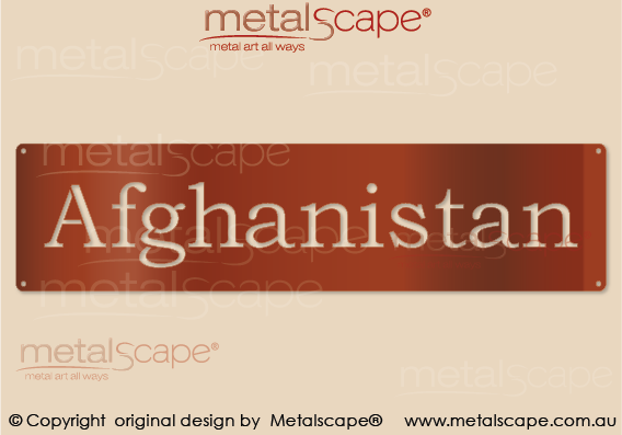 Metalscape - Anzac-"Afghanistan" - ANZAC Wall Plaque