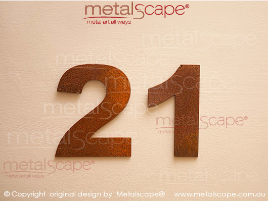 Metalscape - Metal Garden Art - Gardenscape -Solid Corten Number - "2"