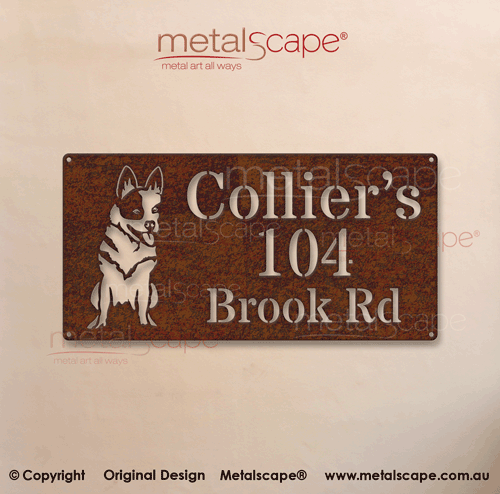 Metalscape - Farm Property Signs-Property \ House Sign - Cattle Dog Image - Classic Cut Style
