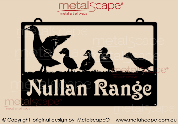 Metalscape - Farm Property Signs-Medium Property Sign - Duck & 4 Ducklings