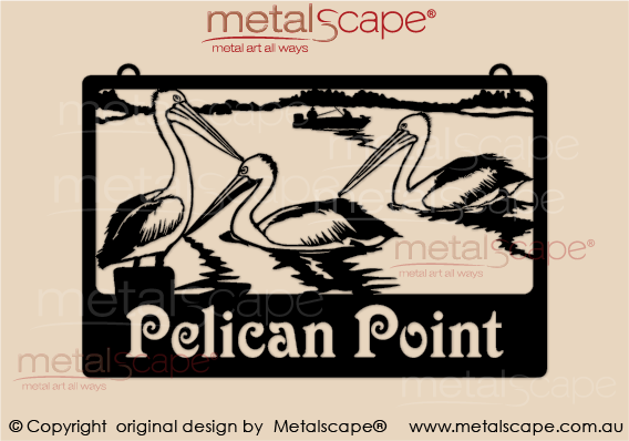 Metalscape - Farm Property Signs-Large Property Sign - Pelican Water Scene