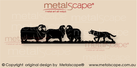 Countryscape - Metalscape - Metal Art - Farm-Animal Plaque - Merinos and Kelpie