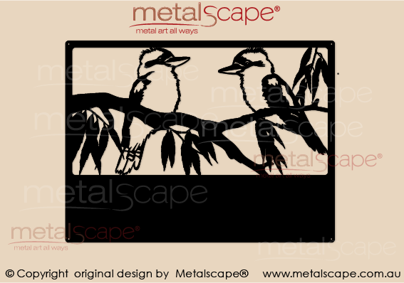 Metalscape - Farm Property Signs-Medium Property sign - 2 x Kookaburras on branch