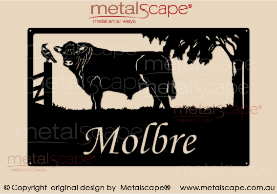 Metalscape - Farm Property Signs-Medium Property Sign - Galloway Bull (no Belt)