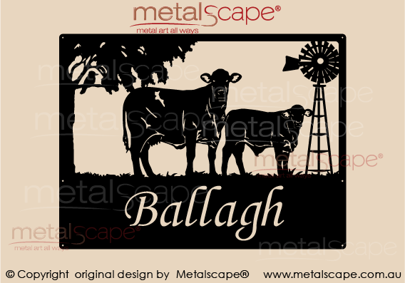 Metalscape - Farm Property Signs-Medium Property Sign Santa Gertrudis Cow