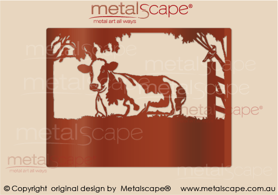 Metalscape - Farm Property Signs-Medium Property Sign - Holstein Friesian Cow Sitting