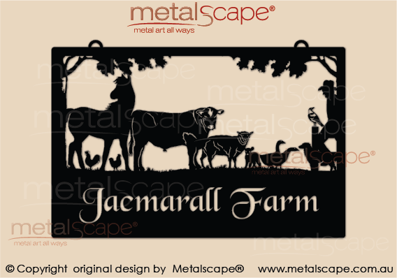 Metalscape - Farm Property Signs-Large Property Sign - Horse & Assorted farm animals