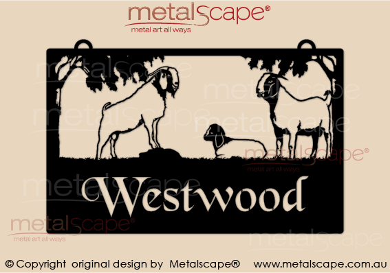 Metalscape - Farm Property Signs-Medium Property Sign - 3 x Boer Goats